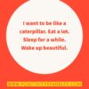 i want to be like a caterpillar