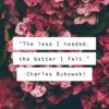 charles bukowski the less I needed, the better I felt positivitysparkles QUOTE