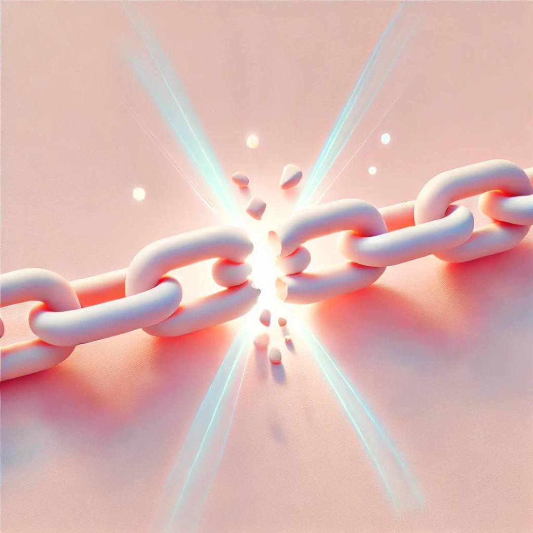 Chain breaking symbolizing freedom from toxic cycles